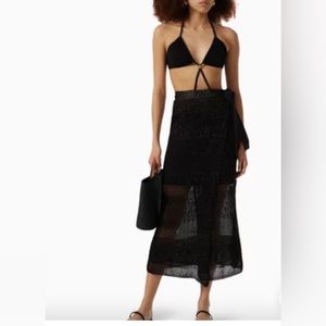 SUBOO Black HARPER Knit Wrap Skirt, NWT, Size M